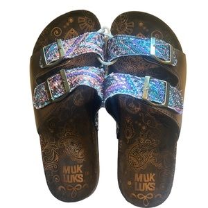 Brand New Muk Luks  Slides Size 8